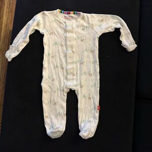 Magnetic Me White Footie One Piece with Soft Comfort